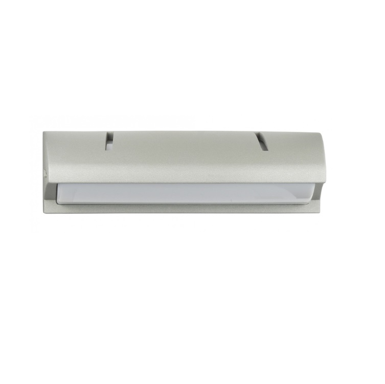 Nelly IP54 jasnoszara płaska lampa elewacyjna z aluminium na ścianę i ogrodzenie
