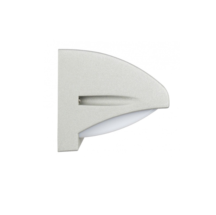 Nelly IP54 jasnoszara płaska lampa elewacyjna z aluminium na ścianę i ogrodzenie