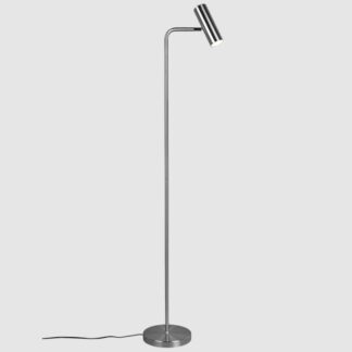 Srebrna lampa podłogowa Marley z regulowanym kierunkiem światła