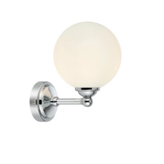 Kinkiet łazienkowy Tropea chrom IP44 z mlecznobiałą szklaną kulą