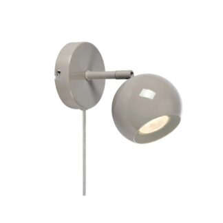 Szary kinkiet metalowy Pops z regulowaną kulistą głowicą