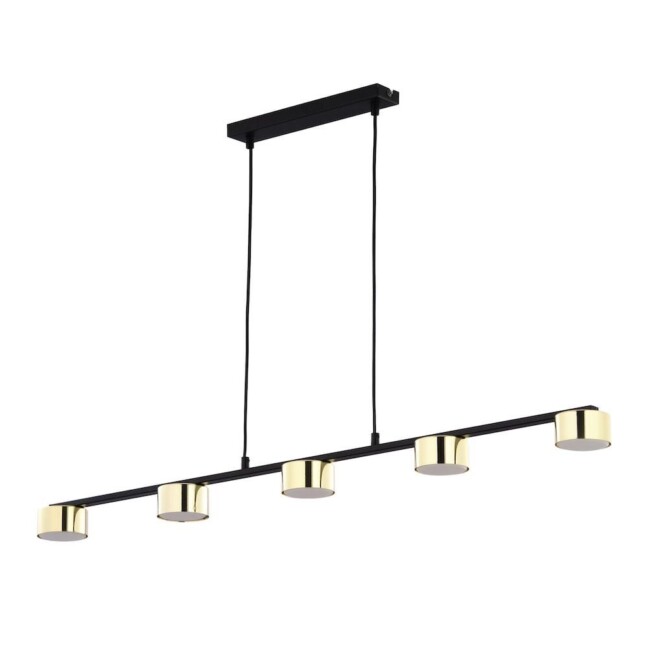Lampa wisząca Dallas 5 czarno‑złota metalowa z 5 punktami GX53 IP20