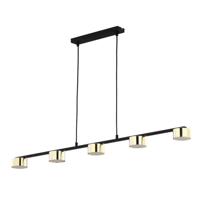 Lampa wisząca Dallas 5 czarno‑złota metalowa z 5 punktami GX53 IP20