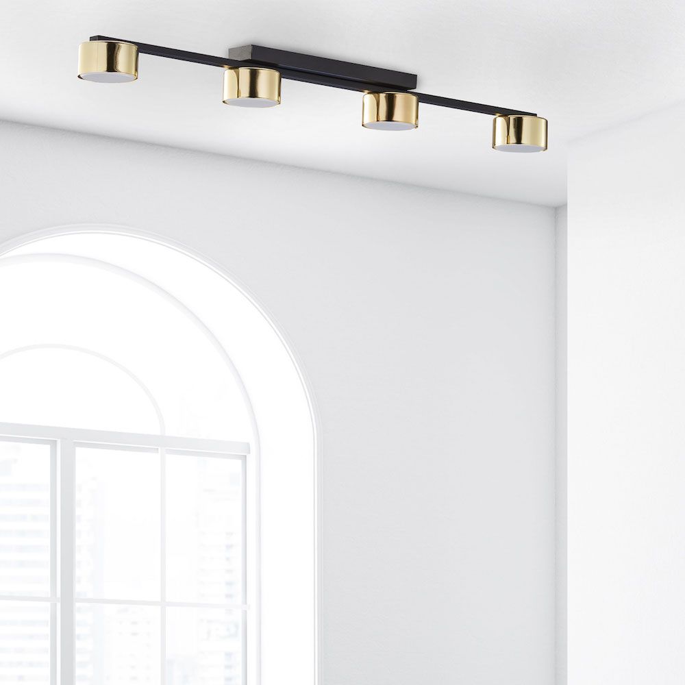 Lampa sufitowa Dallas 4‑punktowa złoto‑czarna GX53 IP20