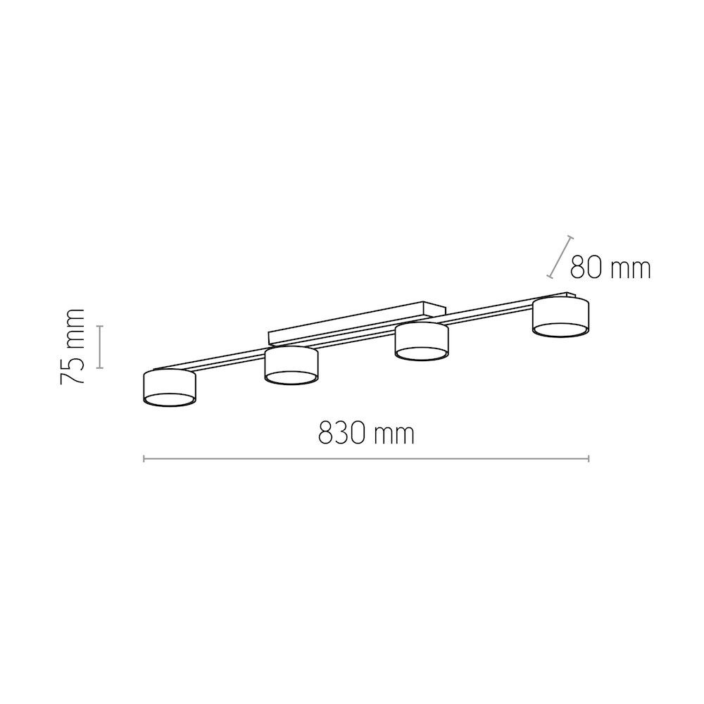 Lampa sufitowa Dallas 4‑punktowa złoto‑czarna GX53 IP20