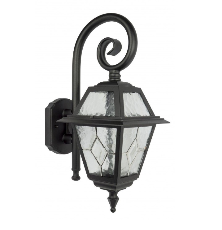 Kinkiet zewnętrzny czarny Witraż IP43 E27