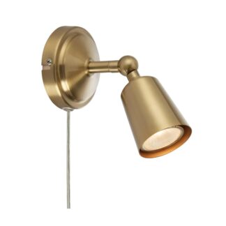 Złoty kinkiet metalowy Tiny z regulowanym kierunkiem światła