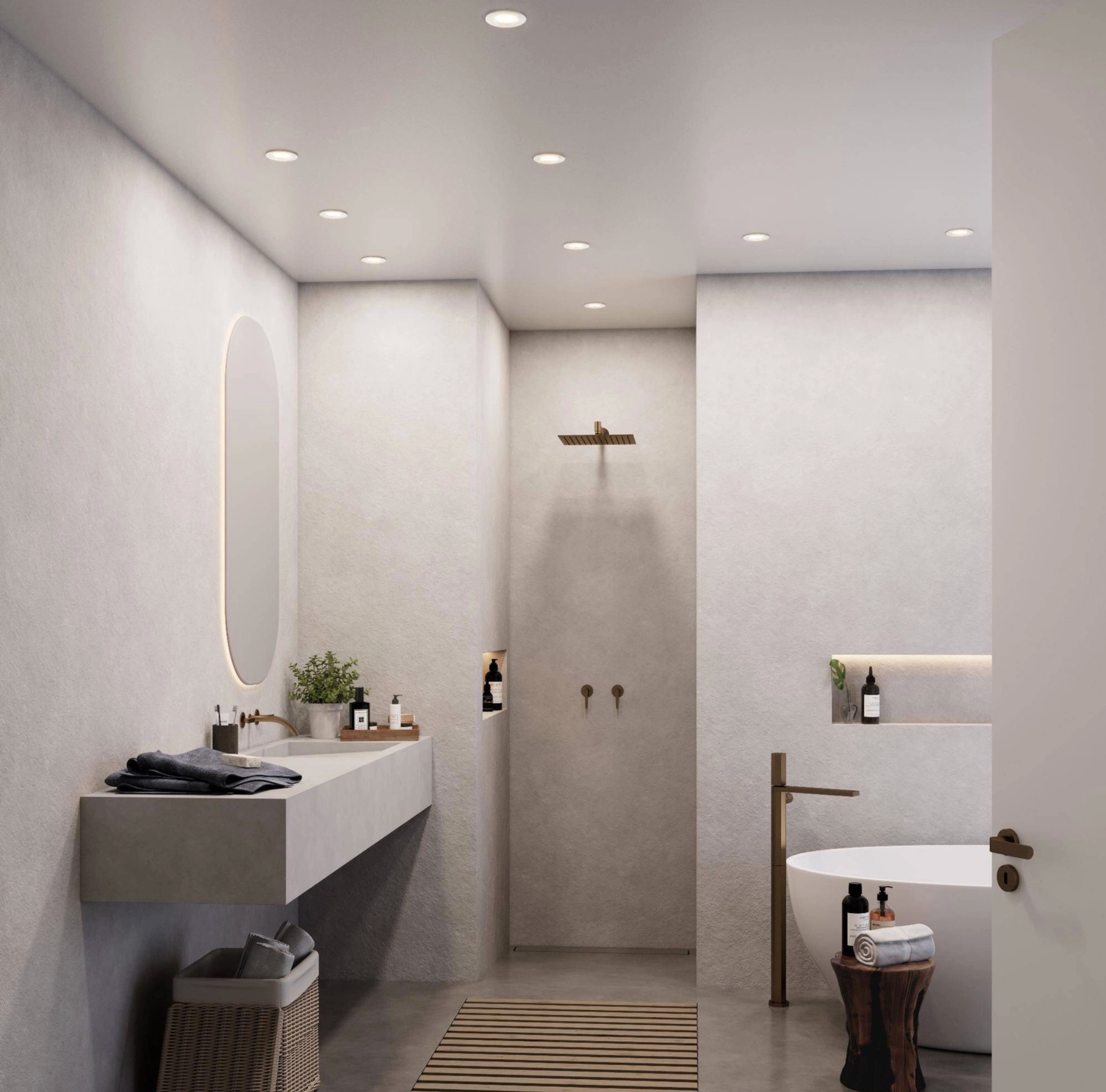 Białe oczko sufitowe Dorado - Nordlux - moduł LED, IP65, do łazienki