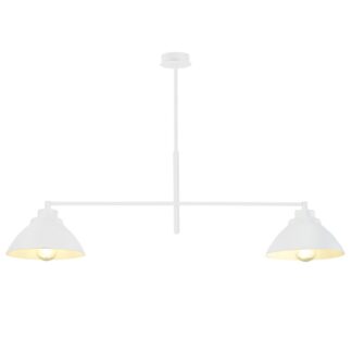 Biała lampa sufitowa Maverick 2 z dwoma metalowymi kloszami E27