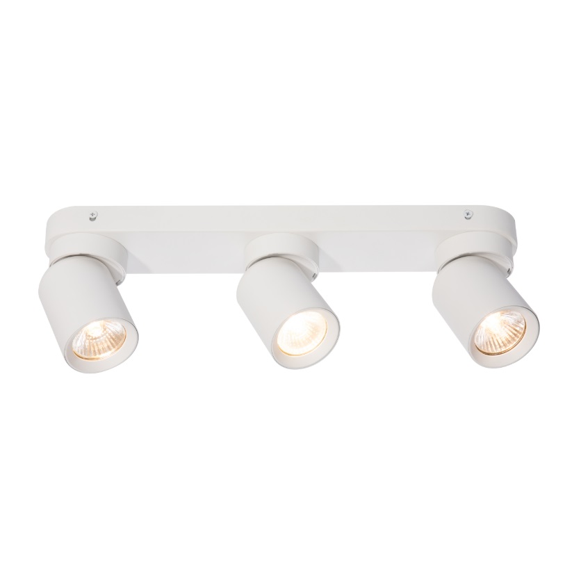 Biała lampa sufitowa Pointa 3 z trzema regulowanymi reflektorami