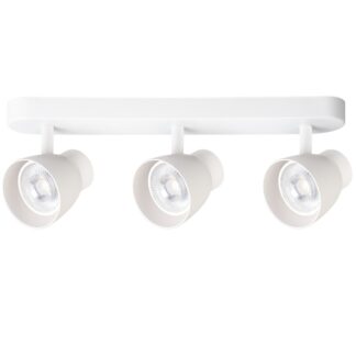 Biała listwa sufitowa Dravo 3 z trzema regulowanymi reflektorami GU10