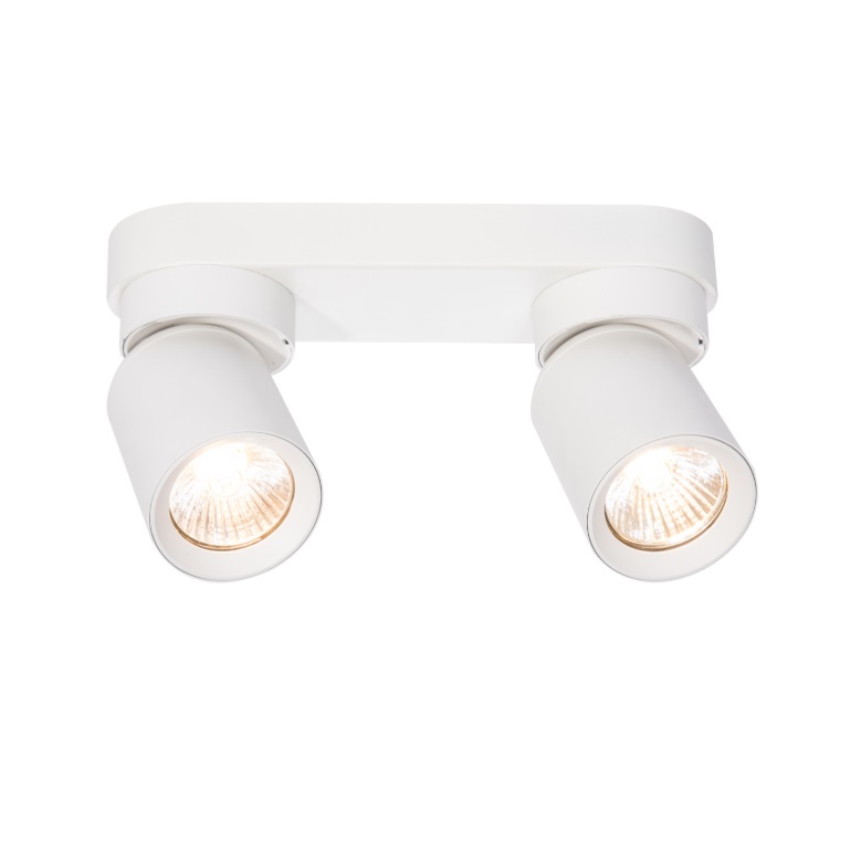 Plafon sufitowy Pointa 2 biały – dwupunktowy reflektor z regulowanymi spotami