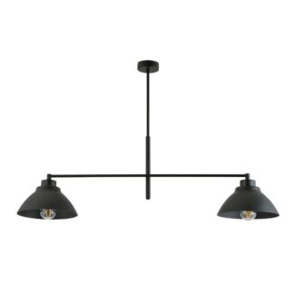 Lampa sufitowa loft Maverick 2 czarna z dwoma metalowymi kloszami E27