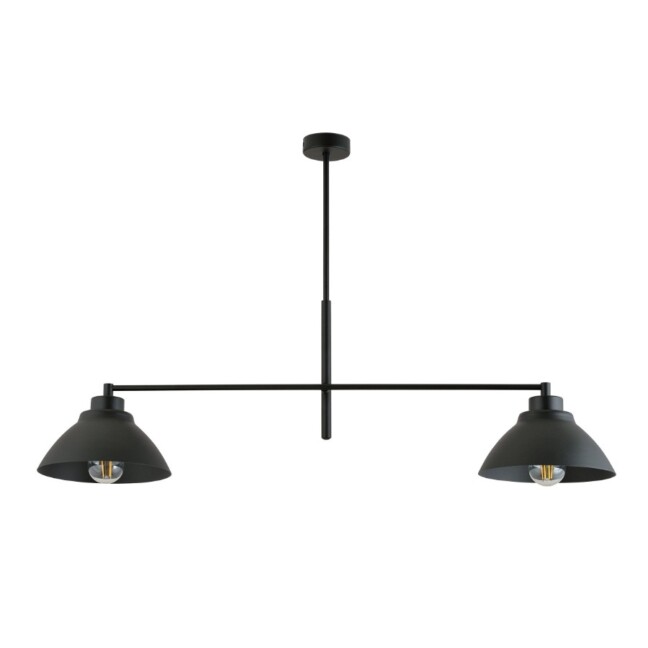 Lampa sufitowa loft Maverick 2 czarna z dwoma metalowymi kloszami