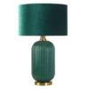 Lampa stołowa Tamiza 65 butelkowa zieleń z tkaninowym abażurem