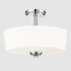 Plafon sufitowy Aspen chrom – mleczne szkło, 3xE27