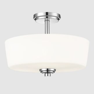 Plafon sufitowy Aspen chrom – mleczne szkło, 3xE27