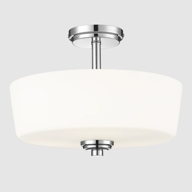 Plafon sufitowy Aspen chrom – mleczne szkło, 3xE27