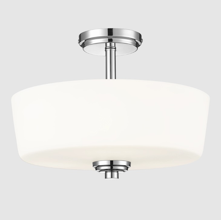 Plafon sufitowy Aspen chrom – mleczne szkło, 3xE27