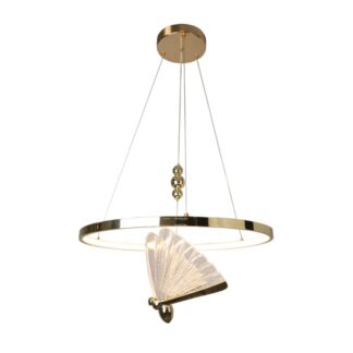 Lampa wisząca LED Marissa Ring 50 CCT złota – regulowana barwa światła, styl art déco