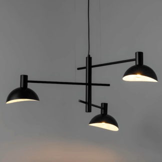 Nowoczesny żyrandol Skylim 3 z trzema kloszami - czarny