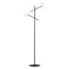 Nowoczesna czarna lampa podłogowa Linear 2 z białymi szklanymi kulami E14