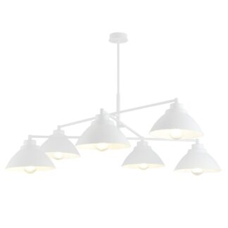 Żyrandol Maverick 6 biały E27 metalowy – Emibig