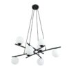 Lampa wisząca Essa 8 z białymi kulami E14 – czarna nad stół