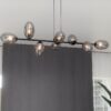 Lampa wisząca Pandora 8 czarno-grafitowa z przydymionymi kloszami