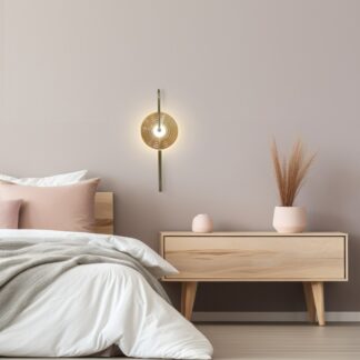 Kinkiet ścienny Plato LED 6W z bursztynowym kloszem i regulacją barwy światła