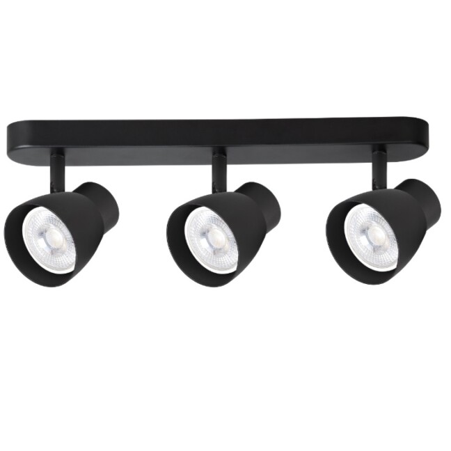 Lampa sufitowa Dravo 3 czarna z trzema regulowanymi spotami GU10