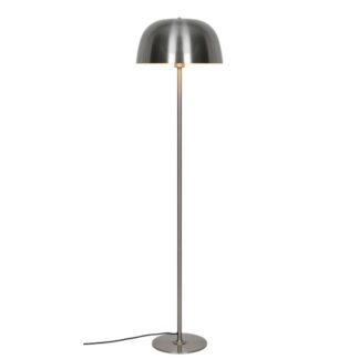 Lampa podłogowa Cera srebrna z metalowym kloszem E27 60W