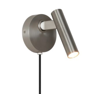 Kinkiet do czytania Makoto w satynowym niklu z regulowanym reflektorem