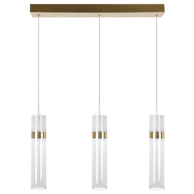 Złota lampa wisząca Ambiente 3 LED z regulacją barwy światła