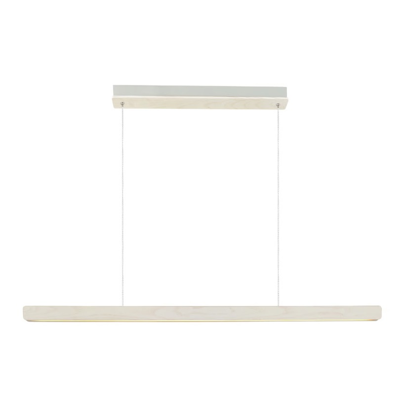 Drewniana lampa wisząca Ilgas LED 115 cm biała 47W 3000K