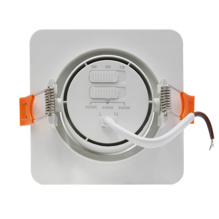 Kwadratowe oczko LED Plus białe z regulacją mocy i barwy światła