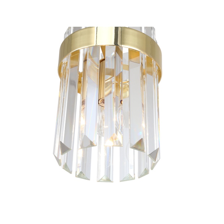 Złota lampa wisząca Vetro z kryształkami – styl glamour