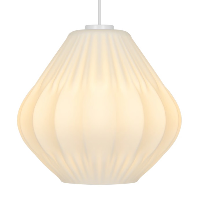 Lampa wisząca Maluca z mlecznego, plisowanego szkła opalowego - Nordlux