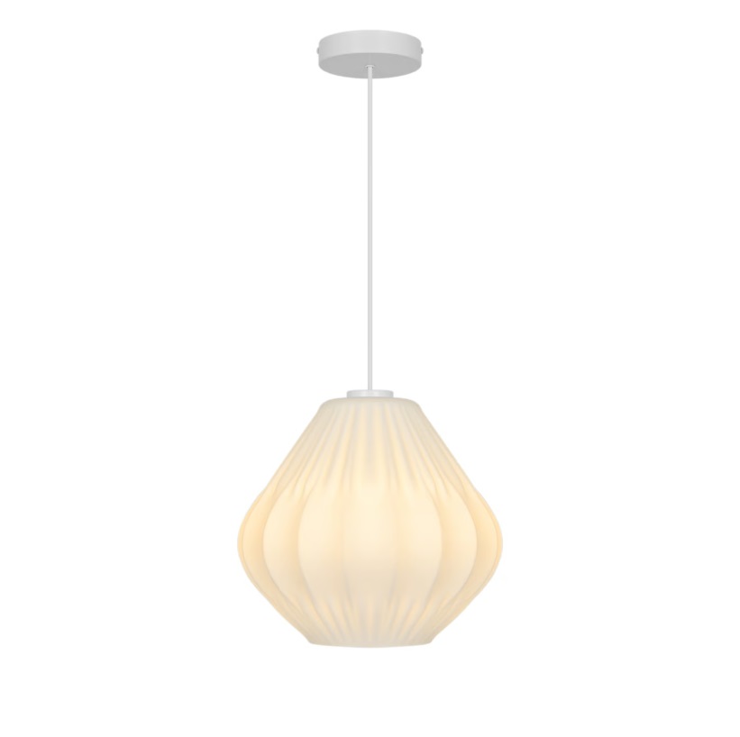 Lampa wisząca Maluca z mlecznego, plisowanego szkła opalowego - Nordlux