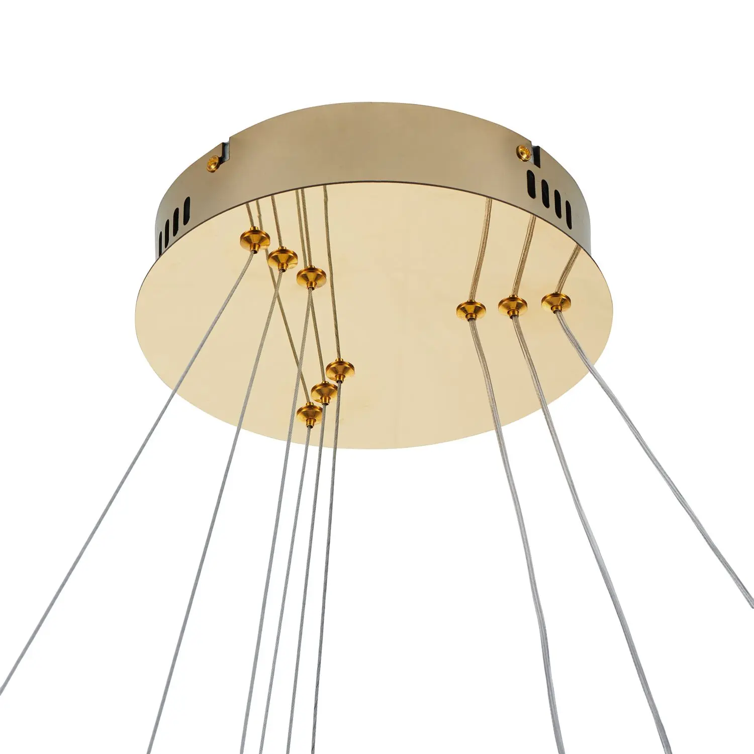 Złota lampa ring LED potrójna kaskadowa - Circle Slim 40+60+80