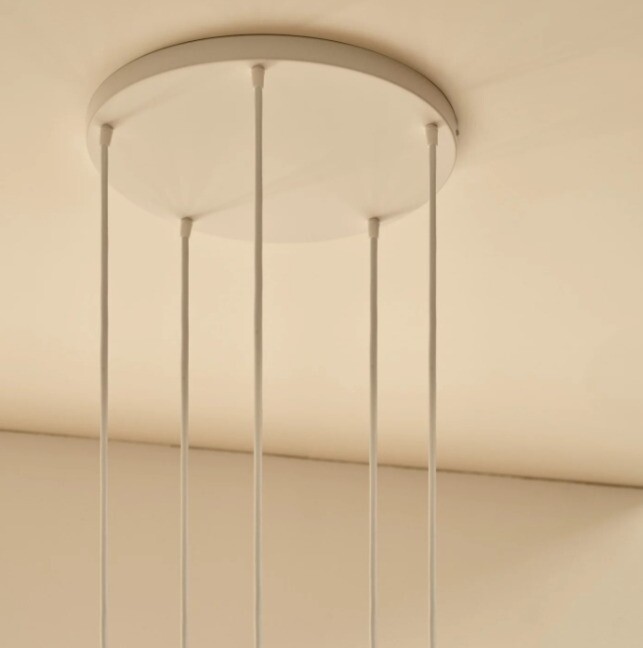 Biała podsufitka Luana 40 cm do 5 kloszy