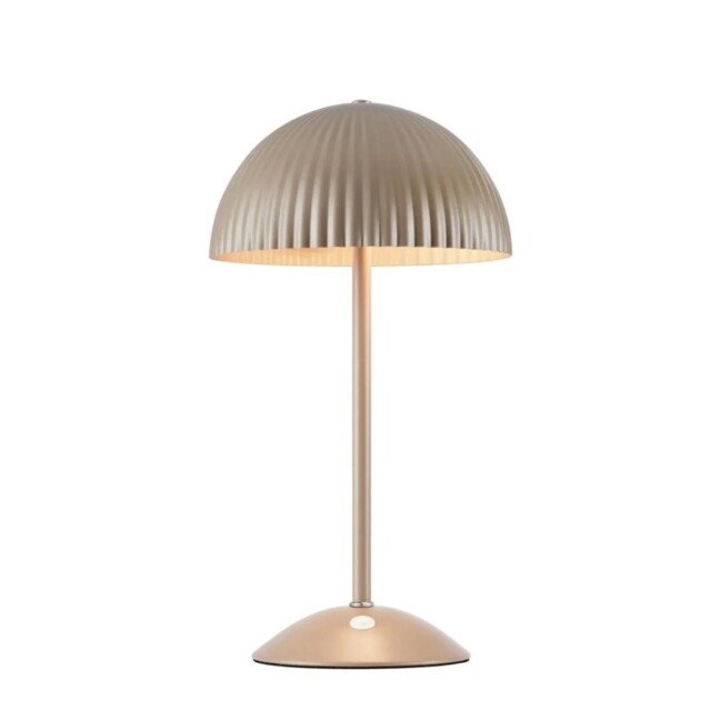 Metalowa lampka nocna Zin brązowa z kopułowym kloszem