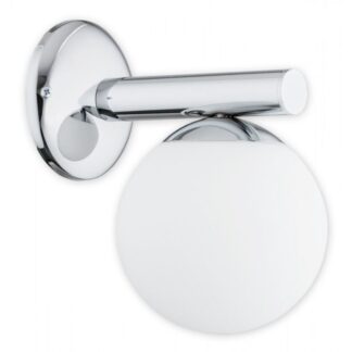 Kinkiet Osso chrom z białym matowym kloszem