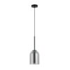 Lampa wisząca Elaris z dymionym szklanym kloszem - czarna