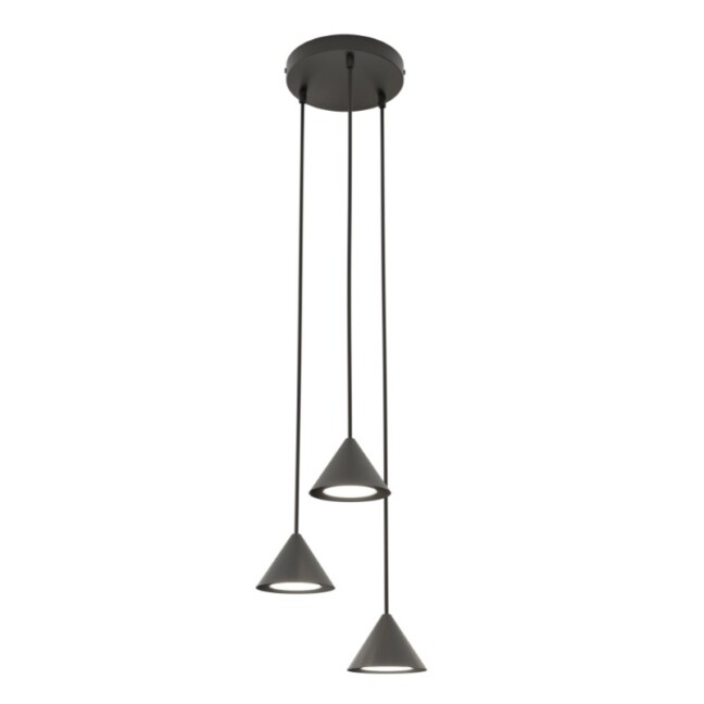 Czarna lampa kaskadowa z trzema stożkami - Emibig Elit 3 Premium
