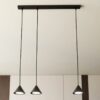 Lampa wisząca 3-punktowa czarna loft 3 małe stożki- Emibig Elit 3
