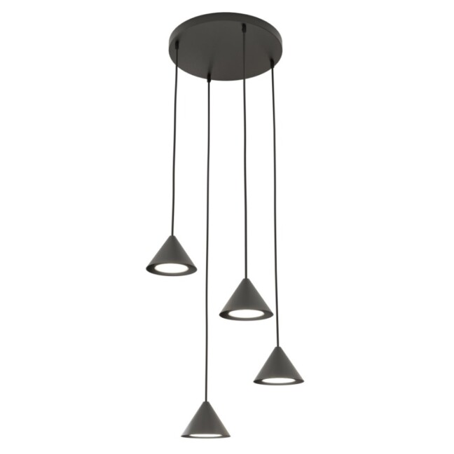 Czarna wisząca lampa Elit 4 Premium - 4 punktowa kompozycja regulowanych zwisów