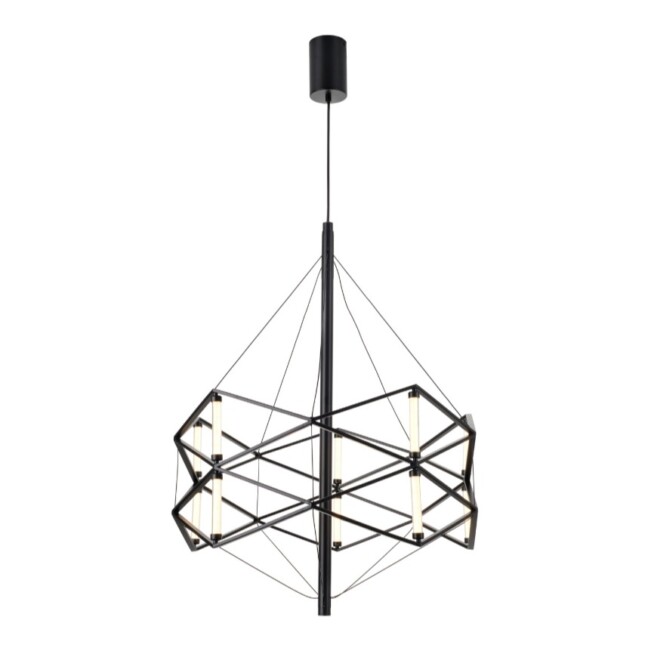Czarna lampa wisząca geometryczna LED nad stół Space 60