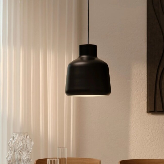 Czarna lampa wisząca nad stół i wyspę kuchenną Louella 30 cm - Nordlux