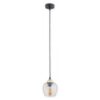Lampa wisząca Margo czarna z bursztynowym szklanym kloszem E27